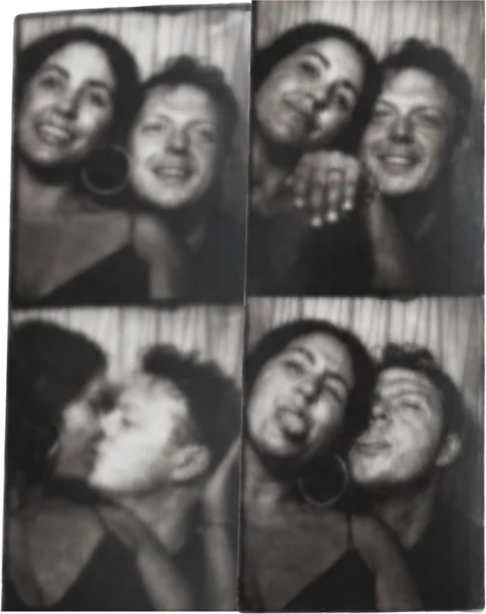 Joe and Melissa in a photo booth